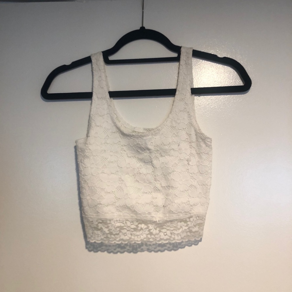 White Lace Crop top